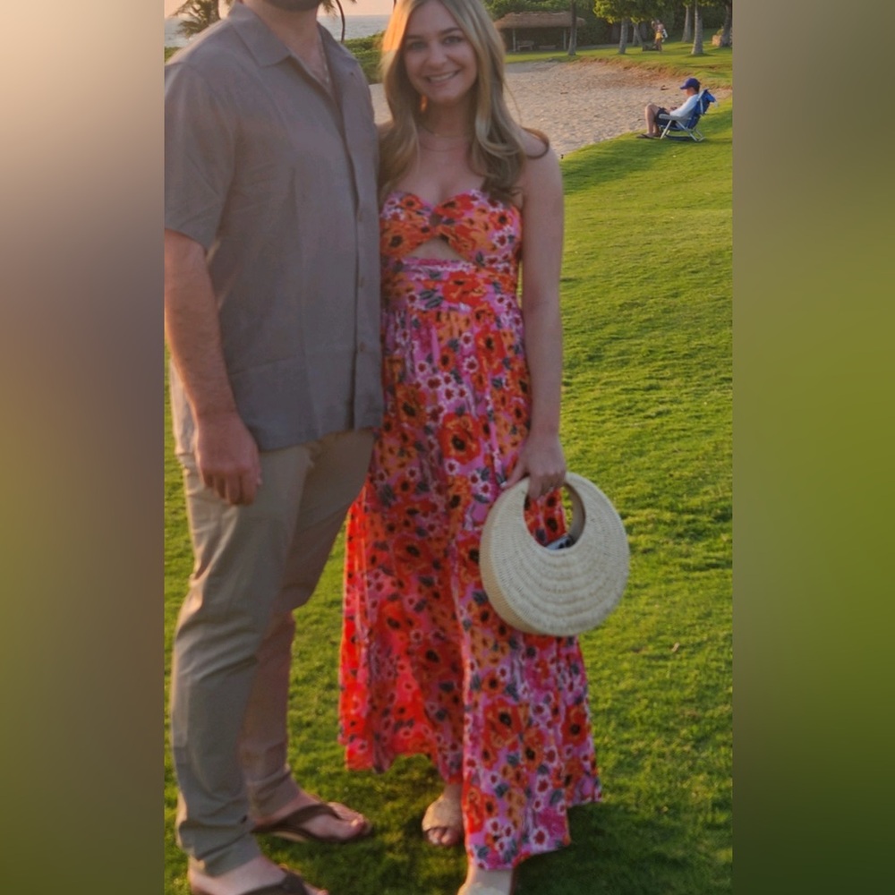 Petal & Pup Pink Floral Maxi Dress - Picture 3 of 3